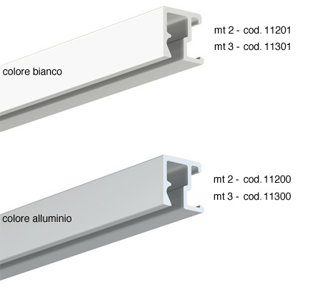 Šina Contour Rail 3 m - aluminijske boje