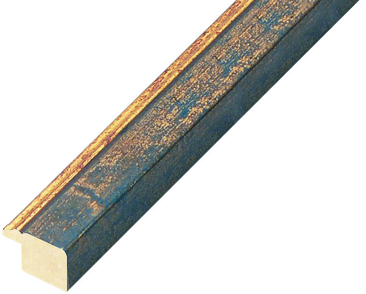 Letvica bor spojeni širina 18 mm - modra i zlatni rub