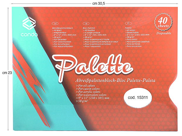 Slikarske palete od 40 listova papira 60g/m2 - 23x30 cm