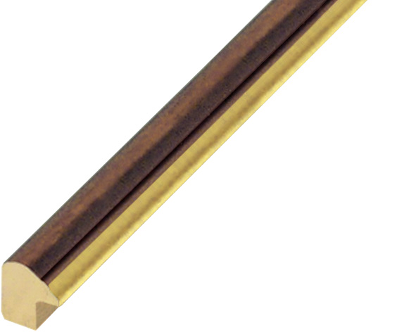 Letvica bor spojeni šir.13 mm - starinsko smeđa zlatni rub