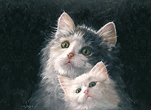 Uljna slika: Mačkice - 50x60 cm