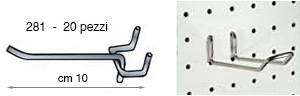 Kuke za perforirane panoe 10 cm - 20 kom