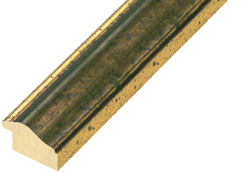Letvica ayous širina 30 mm - zlato sa zelenom trakom