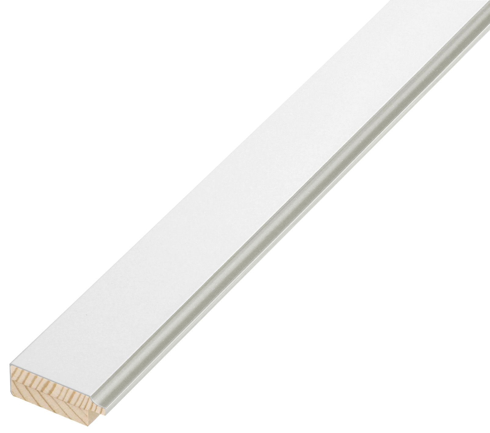 Letvica spojeni bor širina 34 mm visina 12 - bijela srebrni rub - 34BIANCOARG