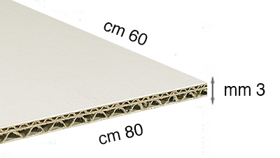 Karton valoviti bijeli 3 mm debljine 60x80 cm