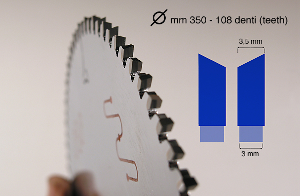 Cirkularni widia nož - ø 350 mm - 108 zuba