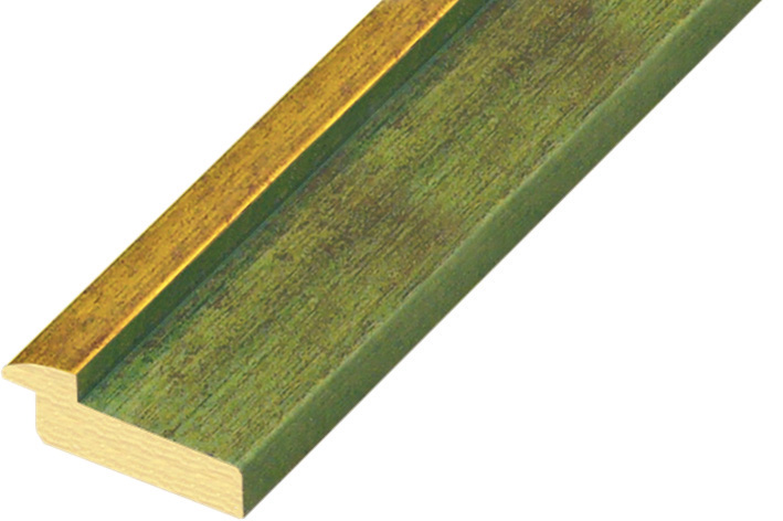 Letvica bor spojeni šir.39 mm - zelena sa zlatnim rubom
