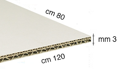 Karton valoviti bijeli 3 mm debljine 80x120 cm
