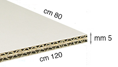 Karton valoviti bijeli 5 mm debljine 80x120 cm