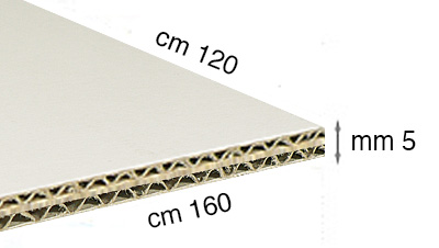 Karton valoviti bijeli 5 mm debljine 120x160 cm