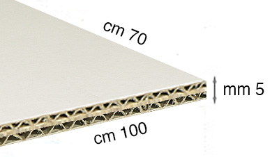 Karton valoviti bijeli 5 mm debljine 70x100 cm