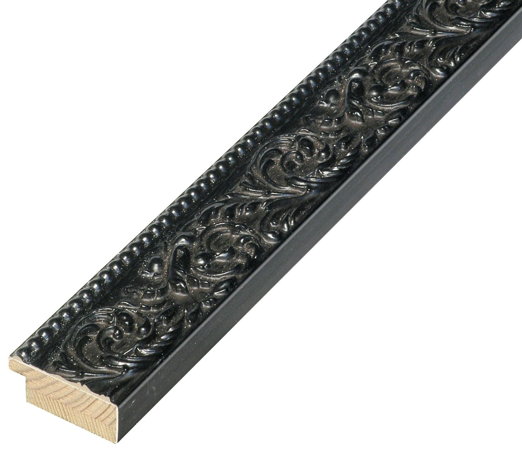 Letvica borova širina 40 mm visina 19 - crna sa ukrasima - 437NERO