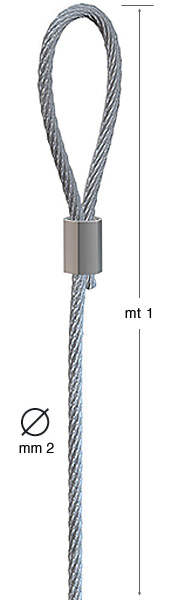 Čelični konop - promjer 2 mm sa petljom - 1 m