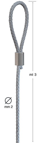 Čelični konop - promjer 2 mm sa petljom - 3 m