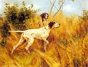 Uljna slika: Lovački pas - 50x70 cm