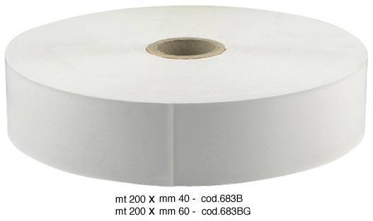 Gumirani papir bijele boje u kolutu od mm 40x200 m