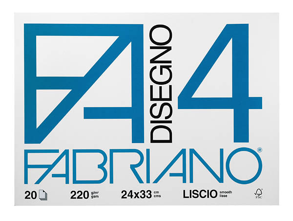 Fabriano Disegno4 220g glatko - 33x48 cm - Blok 20 list. 