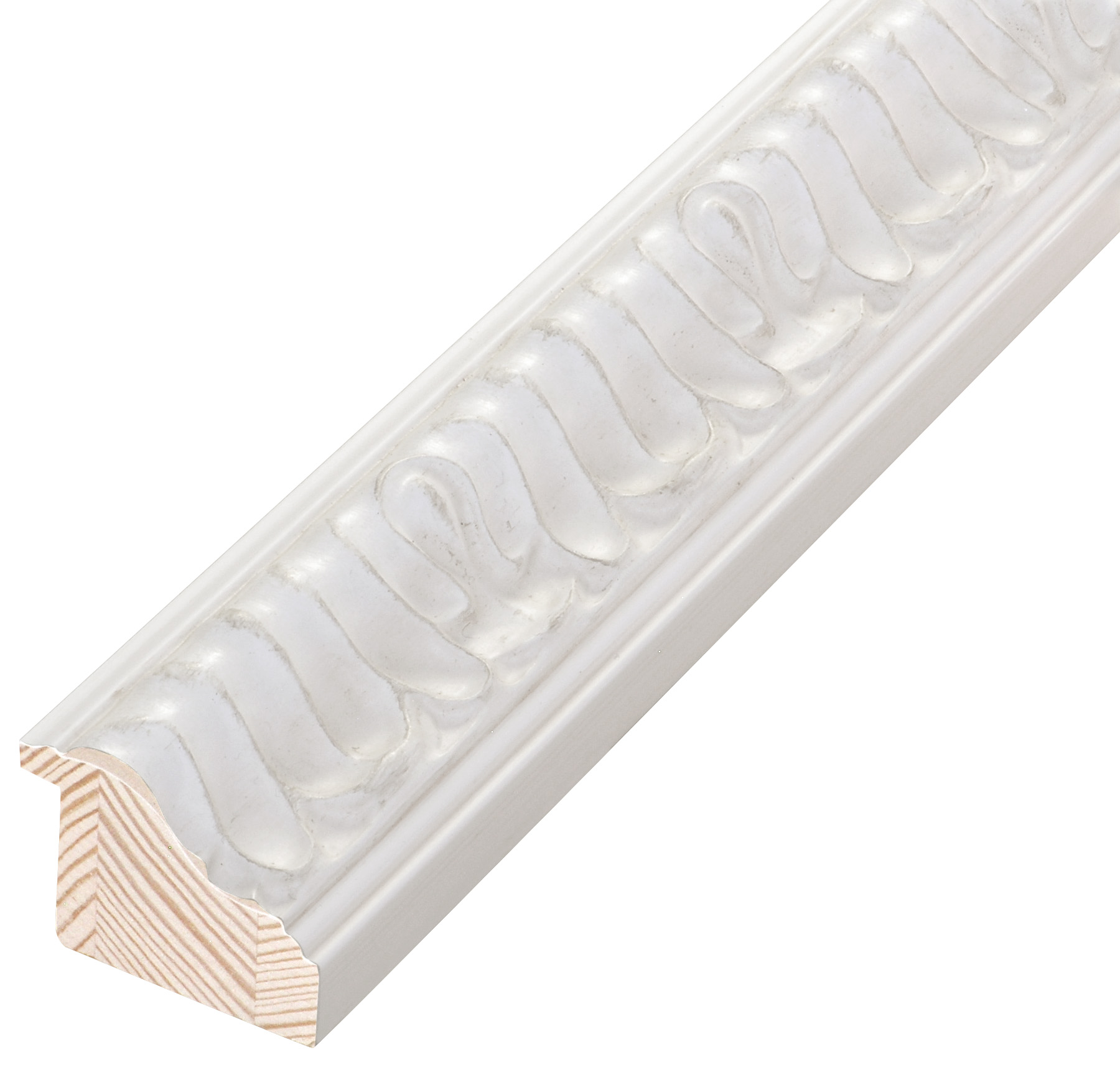 Letvica borova širina 45 mm visina 35 - bijelo sa ukrasima - 845BIANCO