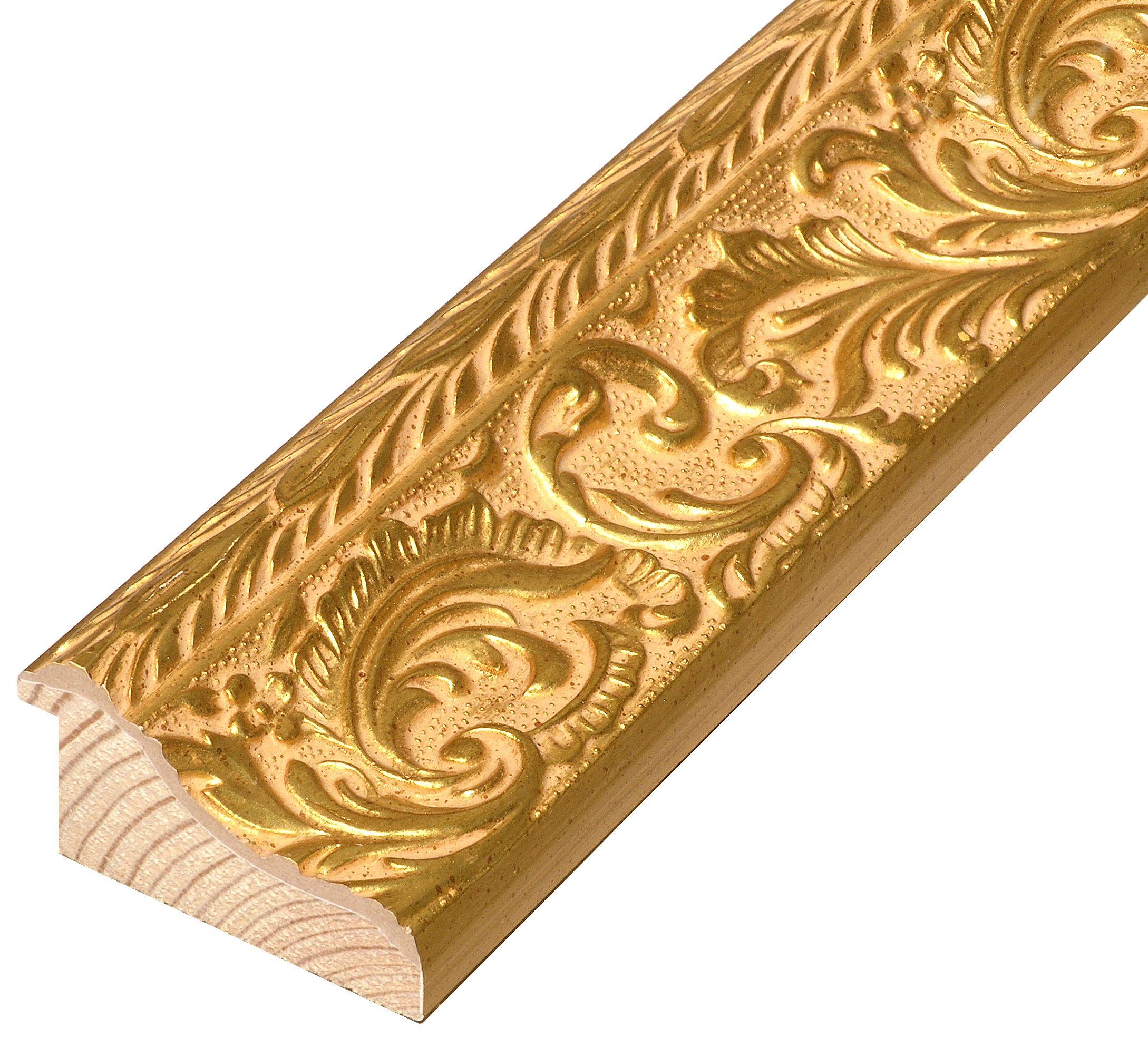 Letvica bor spojeni širina 69 mm vis.35 - zlato sa reljefnim ukrasom