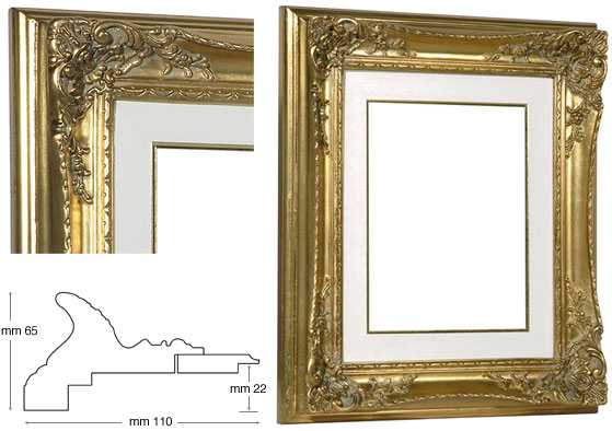Okvir barokni zlatni/krem pass. 24x30 cm
