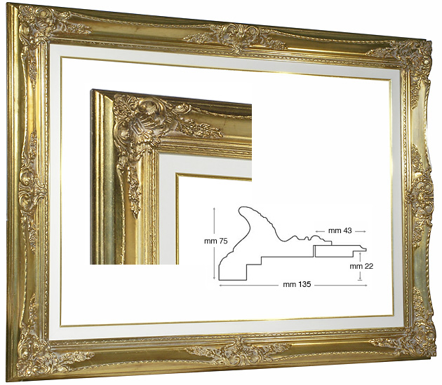 Okviri barokni zlatni/krem pass. 60x120 cm