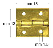 Šarniri mesingano željezo 13x15 mm - Pak. 200 kom