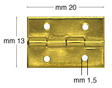 Šarniri mesingano željezo 13x20 mm - Pak. 200 kom