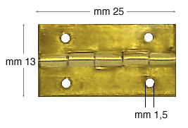 Šarniri mesingano željezo 13x25 mm - Pak. 200 kom