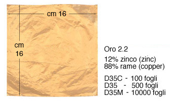 Listić imitacija 16x16 cm - Zlato 