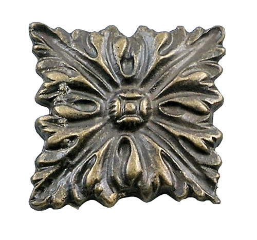 Metalni kvadratni ukras 19 mm - brončani - Pak.4 kom