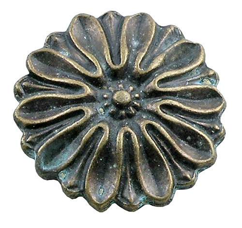 Metalni ukras rozeta 22 mm - brončani - Pak.4 kom