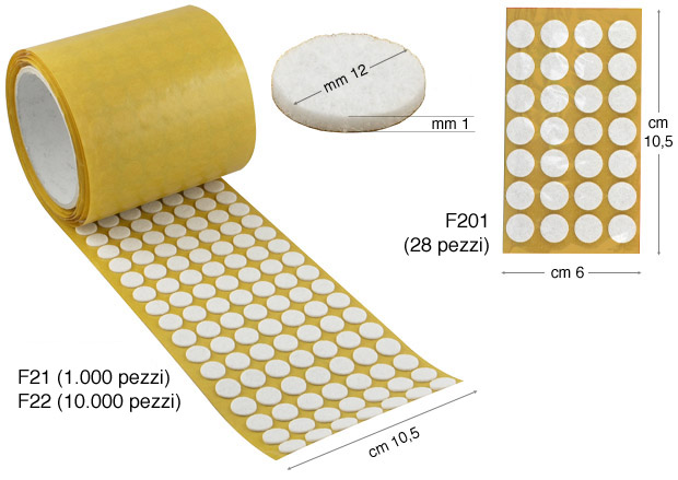 Filz promjer 12 mm debljina 1 mm - Kolut 1000 kom