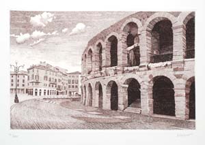Schiavo: Bakropis: Arena di Verona - cm 35x50