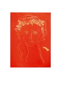 Treccani: Bakrorez: Ragazza in rosso - cm 50x70