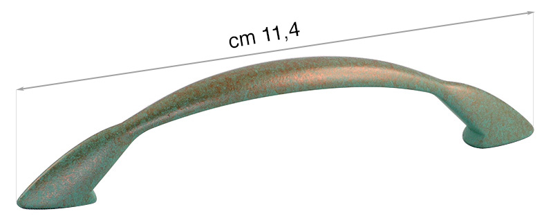 Par ručki za tacne bakar zelene - 11,4 cm