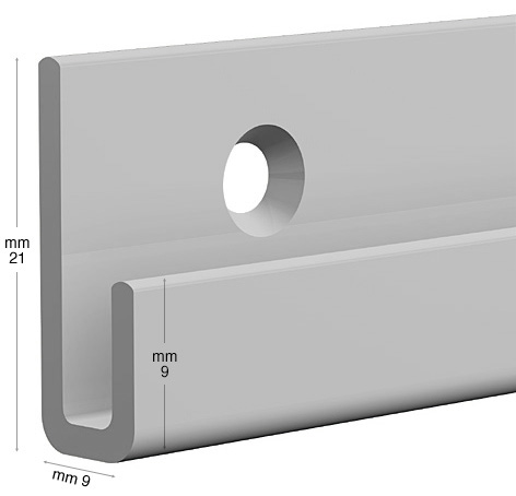 Aluminijska šina Classic Rail 2 m - aluminijsko dovršenje