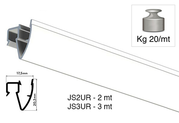 Aluminijska bijela šina Up Rail 3 metara 