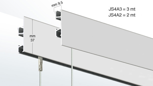 Aluminijska šina Click Rail Pro 2 m - besjano bijela