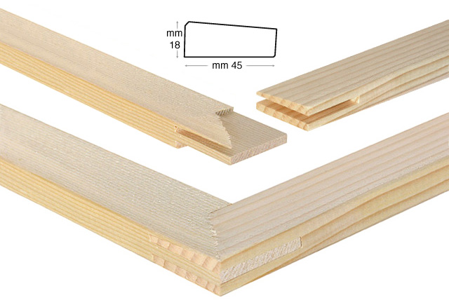 Šipke drvene za slijepe okvire 45x18 mm - Dužina 110 cm