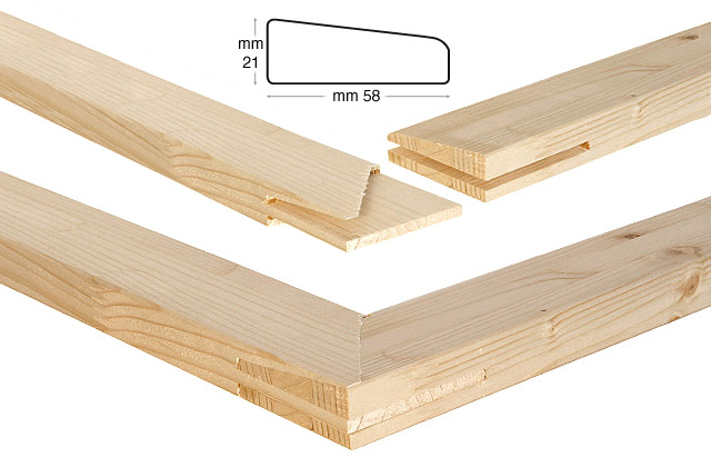 Šipke drvene za slijepe okvire 58x21 mm - Dužina 40 cm