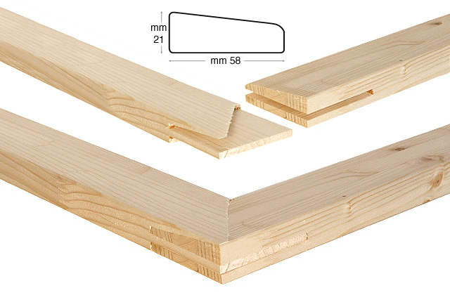 Šipke drvene za slijepe okvire 58x21 mm - Dužina 25 cm