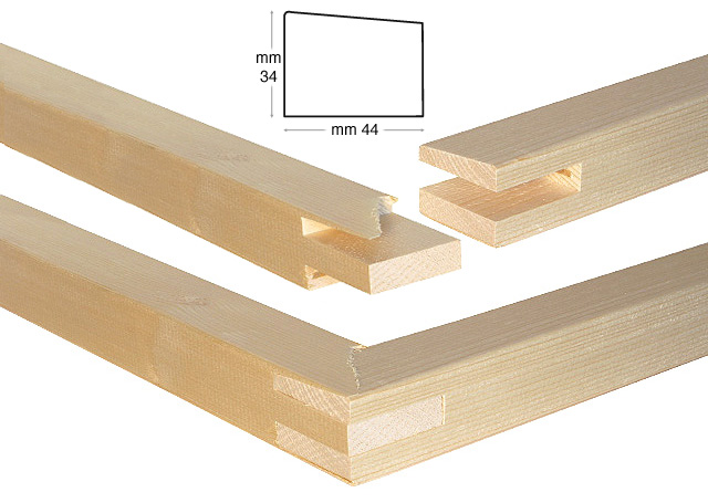 Šipke drvene za slijepe okvire 44x34 mm - Dužina 100 cm