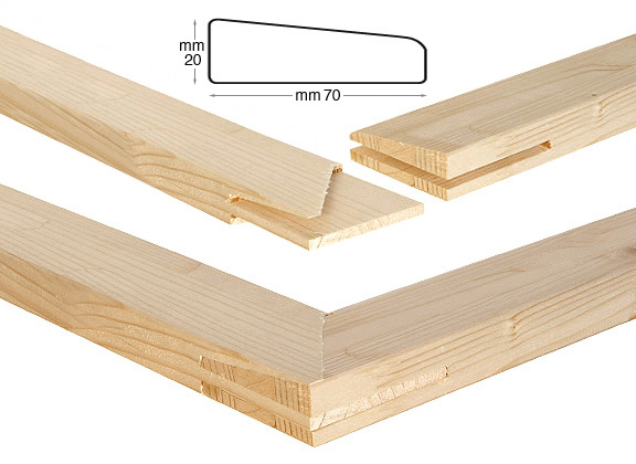 Šipke drvene za slijepe okvire 70x20 mm - Dužina 100 cm 