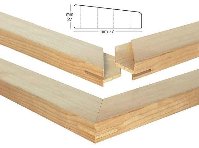 Šipke drvene za slijepe okvire 77x27 mm - Dužina 120 cm 