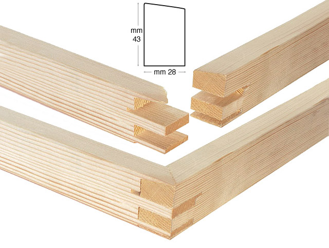 Šipke jelove za slijepe okvire 28x43 mm - Dužina 40 cm