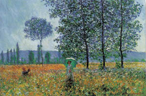 Poster na okviru: Monet: Felder im fruhling - 85x65 cm