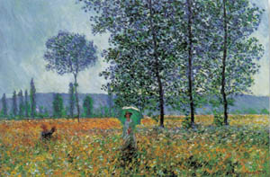 Poster na platnu: Monet: Felder im fruhling - 120x90 cm