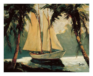 Poster: Pawla: Sailboat - 81x66 cm