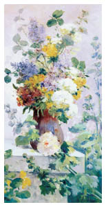 Poster: Cauchois: Hollyhocks - 20x36 cm