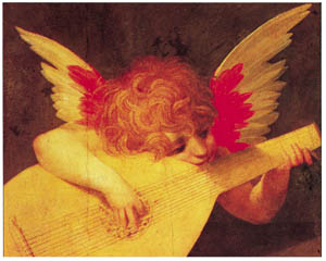 Poster na okviru: Fiorentino: Putto musicante - 115x96cm